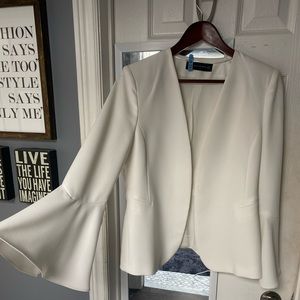 Cream bell sleeve blazer